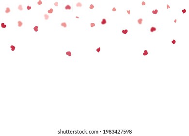 Heart Background. Red Pink 8 March Banner with Flat Heart. Empty Vintage Confetti Template.  Exploding Like Sign. Vector Template for Mother's Day Card. St Valentine Day Card with Classical Hearts.