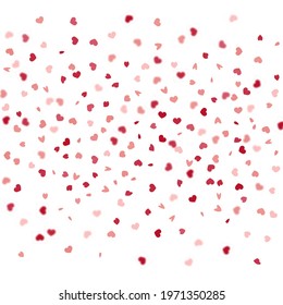 Heart Background. Red Pink  Exploding Like Sign. Vector Template for Mother's Day Card. 8 March Banner with Flat Heart. St Valentine Day Card with Classical Hearts. Empty Vintage Confetti Template.