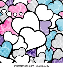 Heart background in retro style