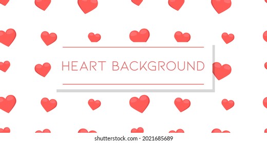 Heart Background Romantic Illustration Design. Banner Romantic Red Wallpaper Vector Red Card.