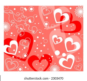 heart background with scribbles