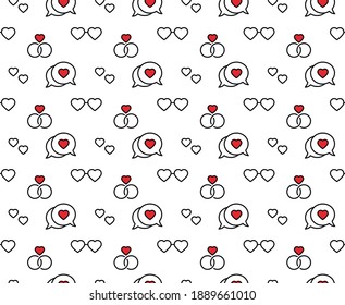 heart background Seamless  love  valentines day fabric pattern, texture, wallpaper vector  