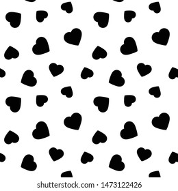 heart background Seamless. love background vector black 