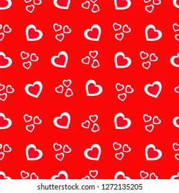Heart background seamless pattern. Love valentine vector illustration.