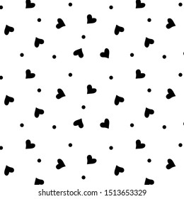 heart background Seamless texture. love background vector black