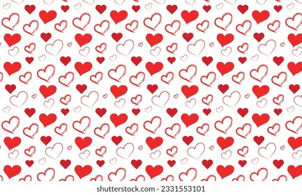 Heart background. Seamless vector pattern