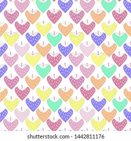 Heart Background. Snow Vector Illustration.