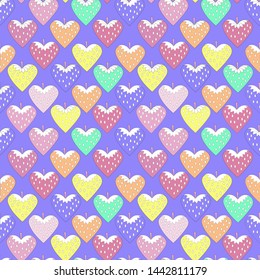 Heart Background. Snow Vector Illustration.