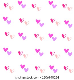 The heart background texture with seamless pattern and hand drawn. Valentines day, love theme.