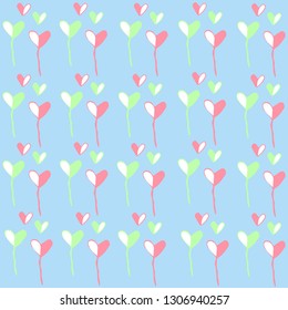The heart background texture with seamless pattern and hand drawn. Valentines day, love theme.
