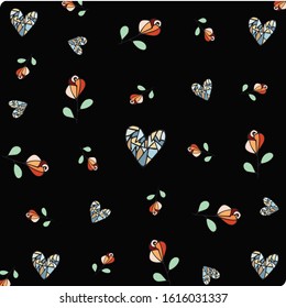 The heart background texture with seamless pattern and hand drawn, Valentines day,love theme.
