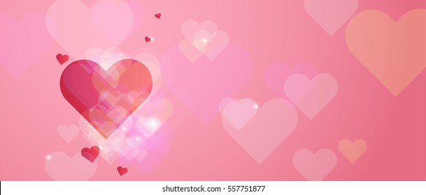 Heart background. valentine's day background design. vector illustration.
