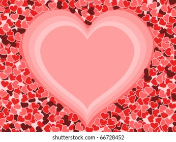 Heart background - Valentine's day illustration. Love card with copyspace.