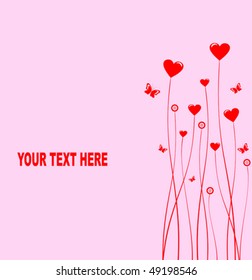 Heart background, vector illustration