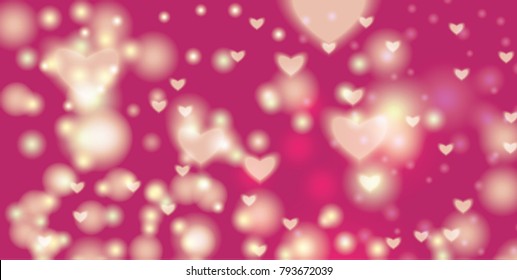 Heart background vector illustration with blurred effect.