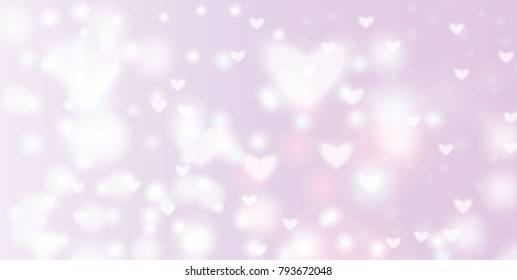 Heart background vector illustration with blurred effect.