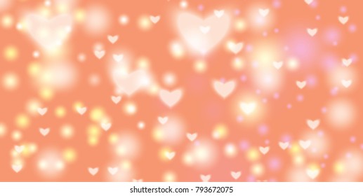 Heart background vector illustration with blurred effect.