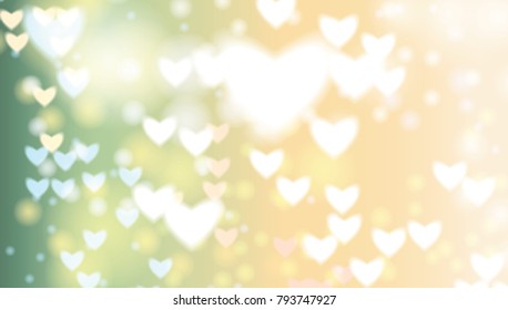 Heart background vector illustration with blurred effect.
