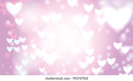 Heart background vector illustration with blurred effect.
