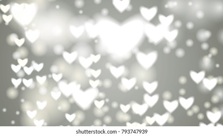 Heart background vector illustration with blurred effect.