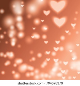Heart background vector illustration with blurred effect.
