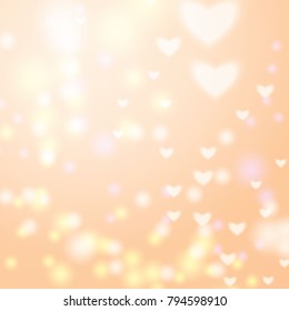 Heart background vector illustration with blurred effect.