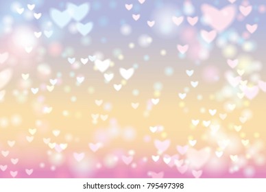 Heart background vector illustration with blurred effect.