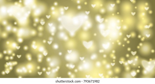 Heart background vector illustration with bokeh effect. Valentine's Day. eps10.