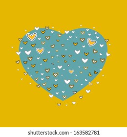 Heart background. Vector illustration. Paper card.