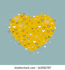 Heart background. Vector illustration. Paper card.