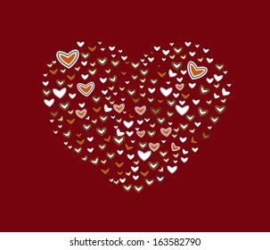 Heart background. Vector illustration. Paper card.