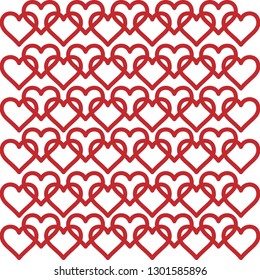 Heart background vector pattern - St Valentines day illustration repeating hearts popular love heart decor inspiration idea