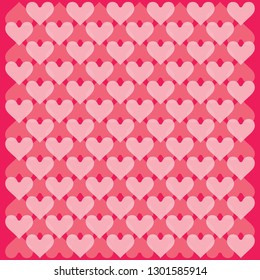 Heart background vector pattern - St Valentines day illustration repeating hearts popular love heart decor inspiration idea