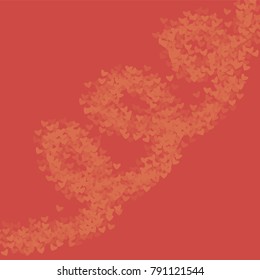 Heart background which consists of isolated elements. Modern style with beautiful elements in heart background. Can be used as print, wallpaper, cards, valentine cards, logo, background and etc.