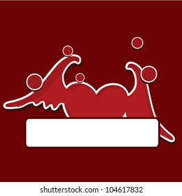 heart background with wings and round bubble background