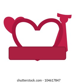 heart background with wings and round bubble background
