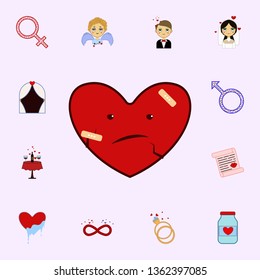 Heart, bad, red, plaster, valentine s day icon. Love icons universal set for web and mobile