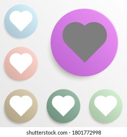 Heart badge color set. Simple glyph, flat vector of web icons for ui and ux, website or mobile application