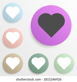 a heart badge color set. Simple glyph, flat vector of web icons for ui and ux, website or mobile application