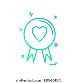 Heart badge icon design vector