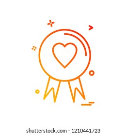 Heart badge icon design vector