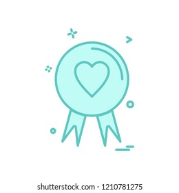 Heart badge icon design vector