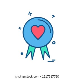 Heart badge icon design vector