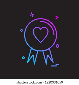 Heart badge icon design vector
