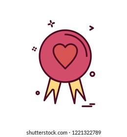 Heart badge icon design vector
