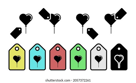 Heart ball vector icon in tag set illustration for ui and ux, website or mobile application
