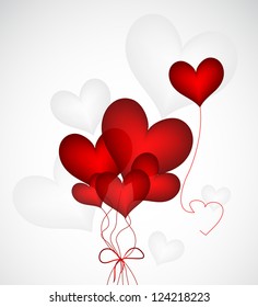 Heart Ballloons. Vector