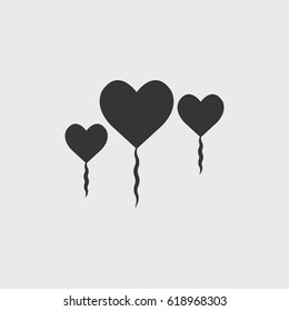 heart ballon icon illustration vector symbol
