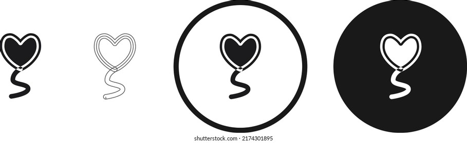 heart ballon icon . web icon set . icons collection. Simple vector illustration.