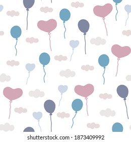 heart ballon in the ski with clouds